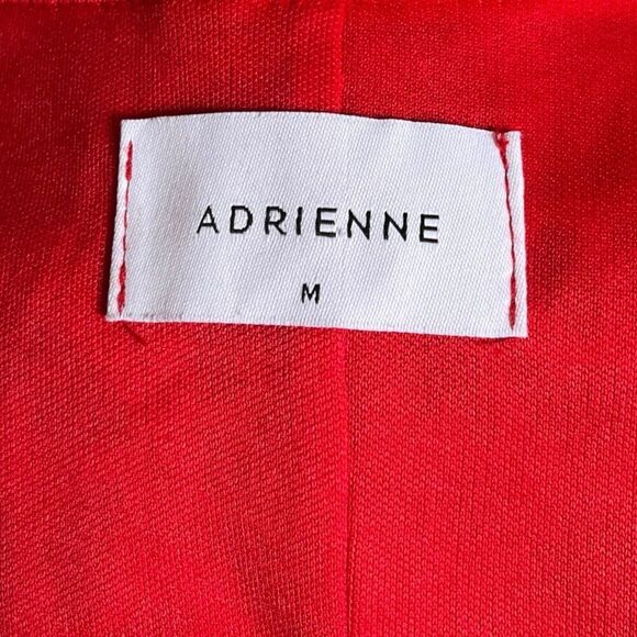 Adrienne Red Leopard Print Butterfly Sleeve Summer Dress V Neck US M - Picture 7 of 7